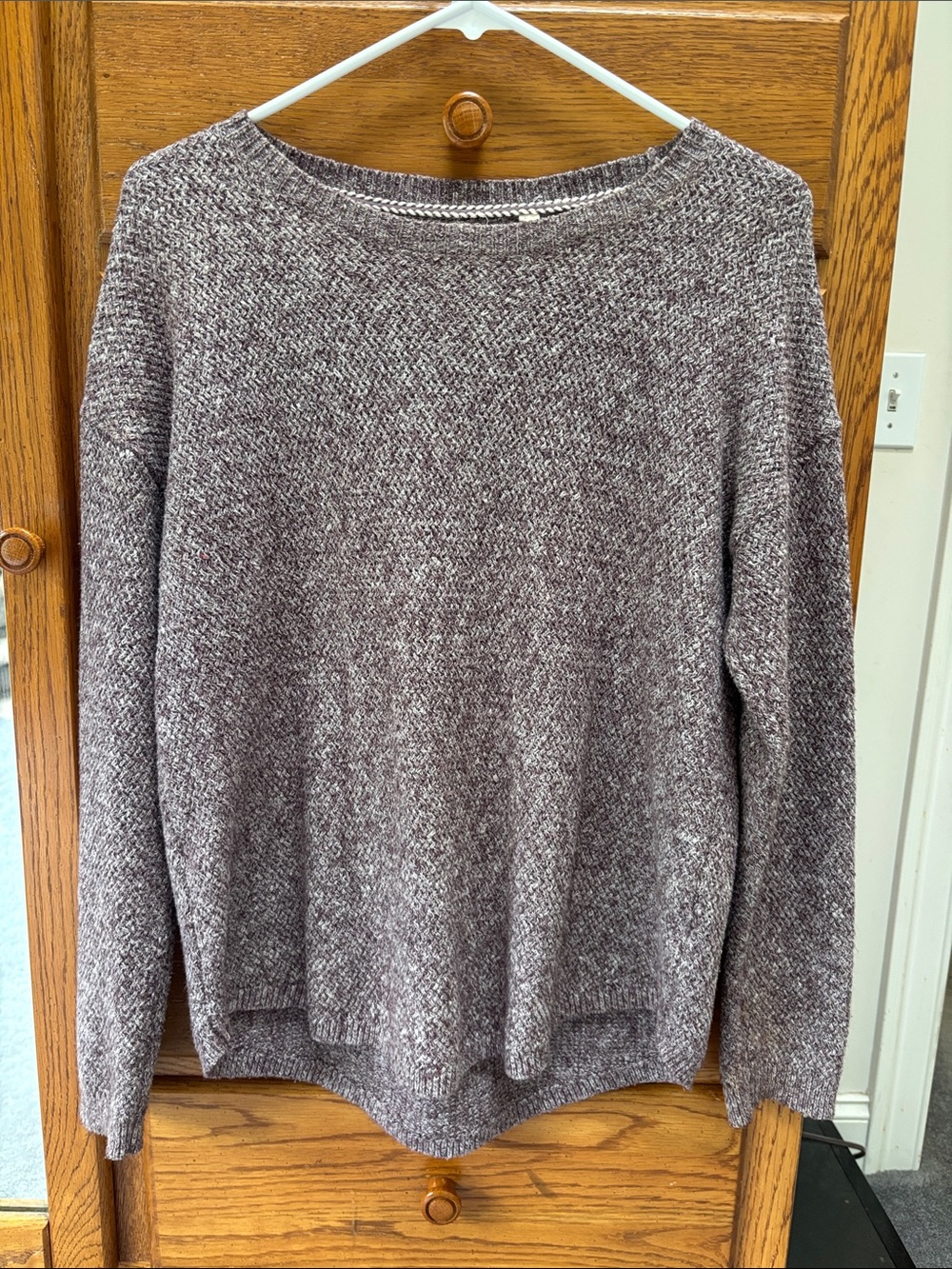 Fat Face Women's Marled Brown Crewneck Sweater